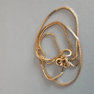 Solid box chain 14 K gold necklace/chain